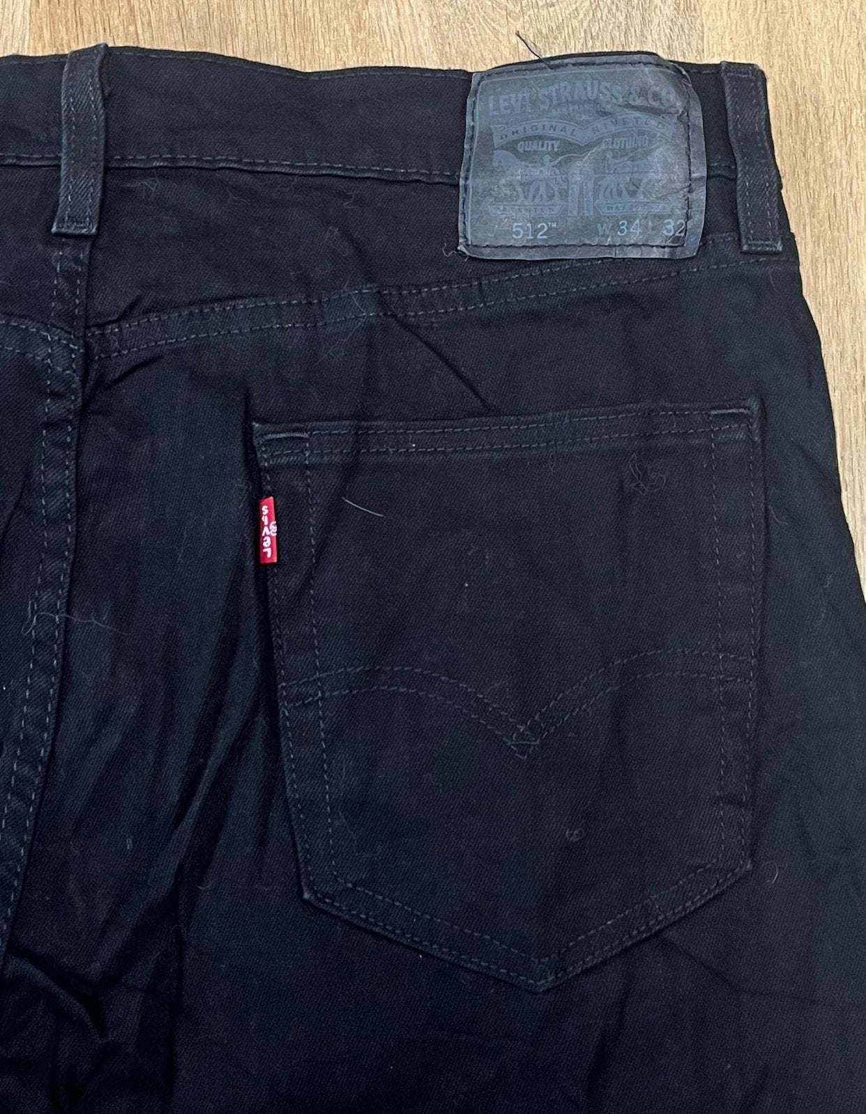 Levi’s 512 slim tapered jeans zwart - Maat W34 L32, Ophalen of Verzenden, Zo goed als nieuw, Zwart, W33 - W34 (confectie 48/50)