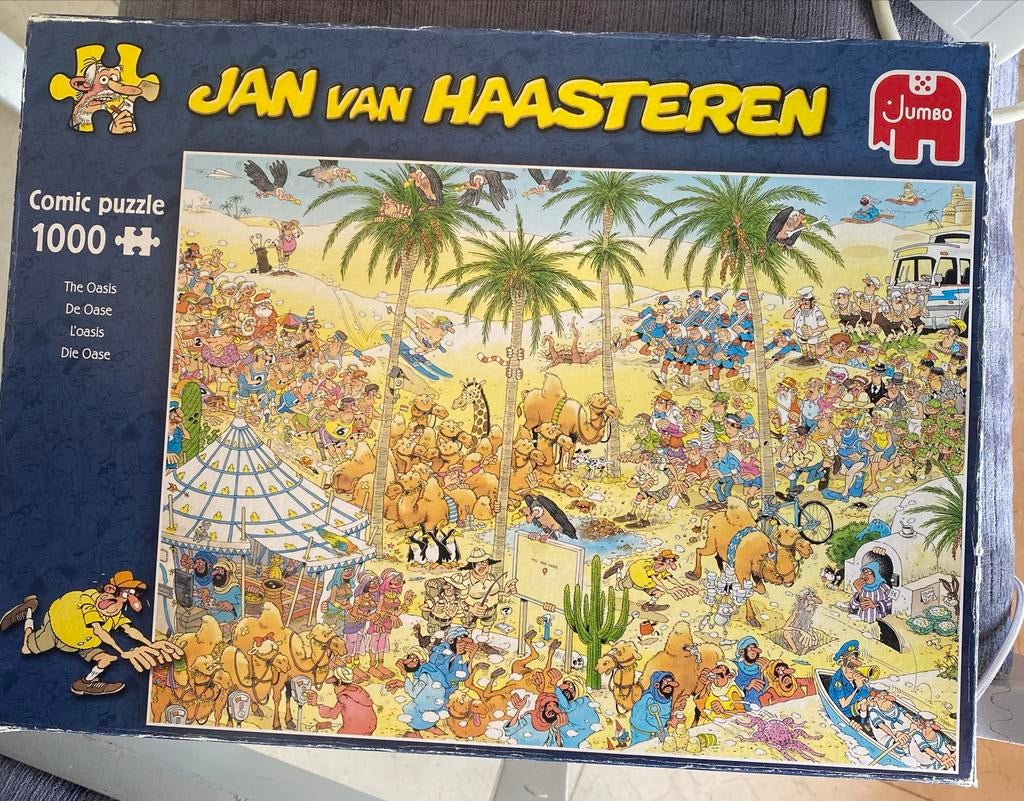 Jan van Haasteren Comic Puzzel 1000 stukjes - De Oase, Hobby en Vrije tijd, Denksport en Puzzels, Ophalen of Verzenden, 500 t/m 1500 stukjes