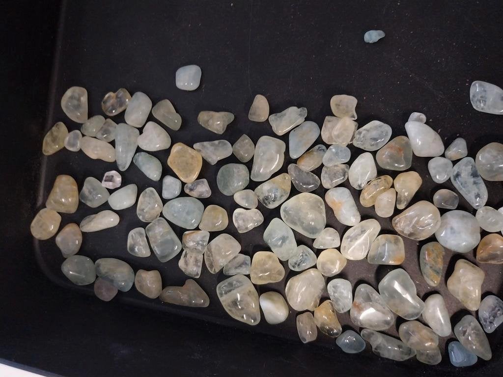Lot kleine aquamarijn trommelstenen, Ophalen of Verzenden, Mineraal