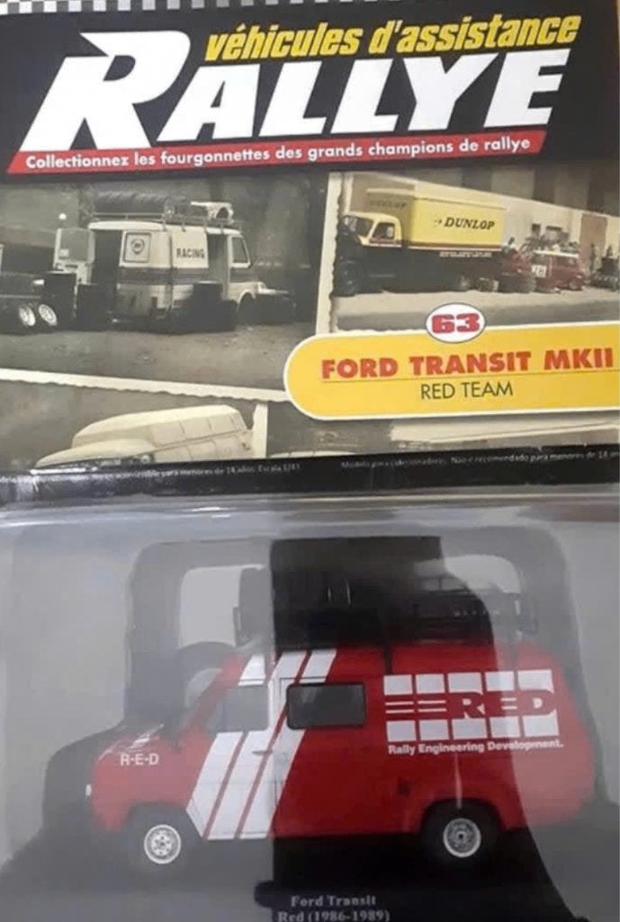 Ford transit MkII Red team 1/43 Rallye Assistance # 63, Hobby en Vrije tijd, Modelauto's | 1:43, Verzenden, Nieuw, Bus of Vrachtwagen
