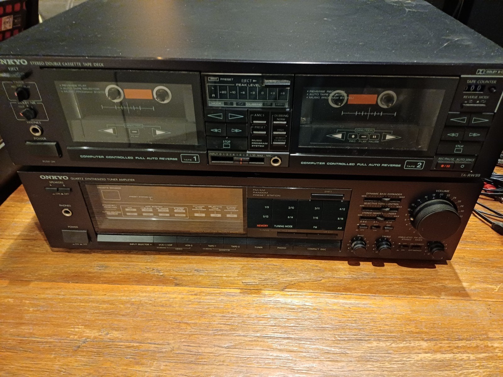 OnkyoTuner-Versterker TX-84 & Dubbel Cassettedec, Ophalen, Gebruikt, Cassettedeck, Losse componenten