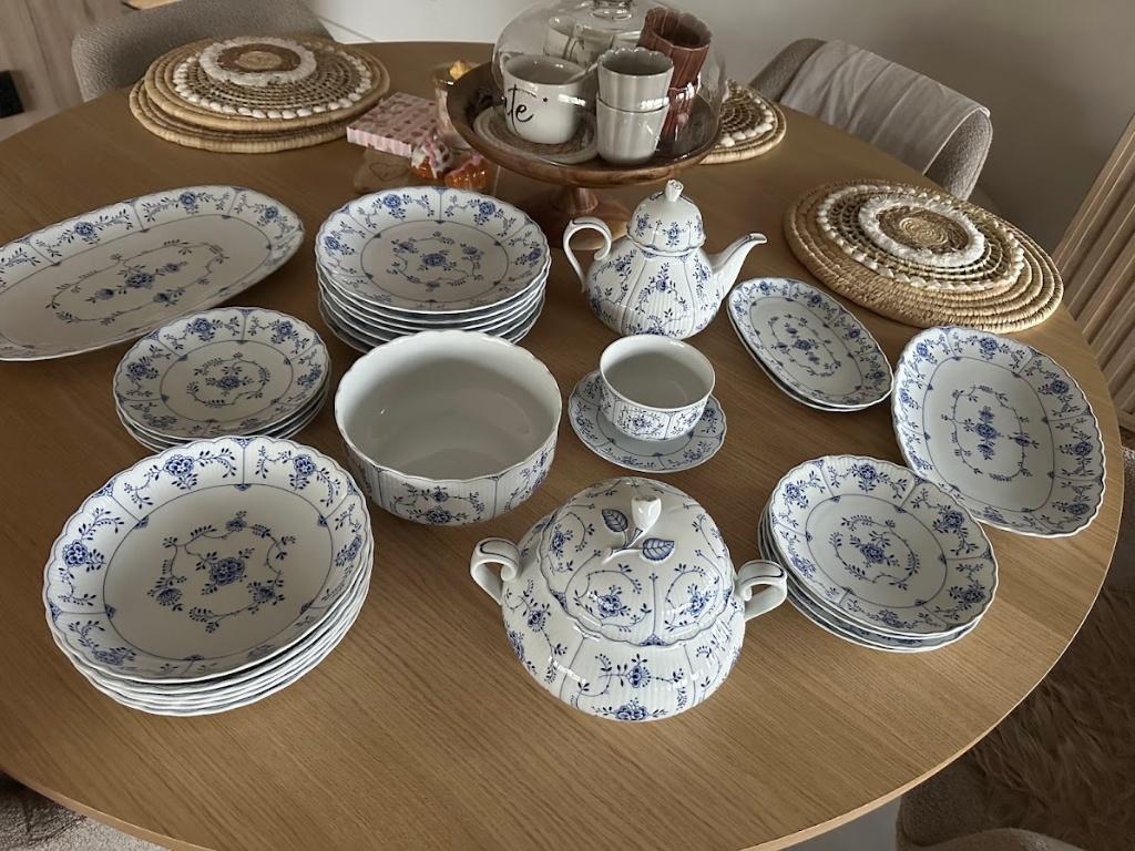 Tirschenreuth Germany compleet servies wit - blauw, Ophalen