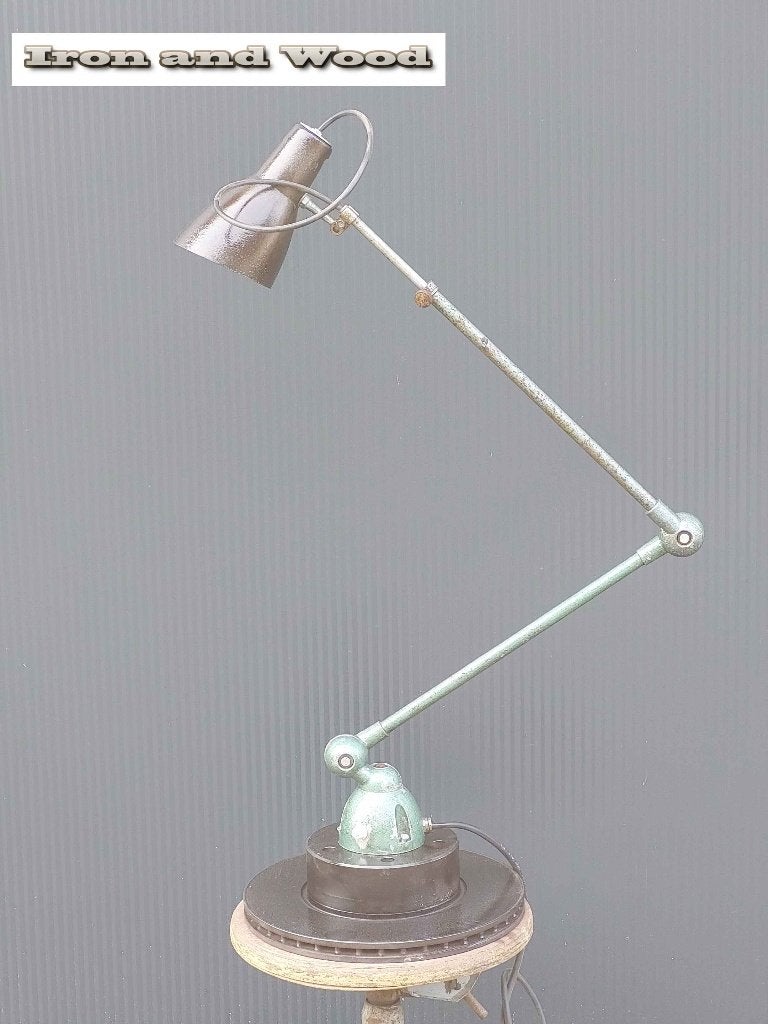 Vintage groen zwarte Lumina breveté bureaulamp - oud, Huis en Inrichting, 86 cm, Bureaulamp, Vintage, Ophalen of Verzenden
