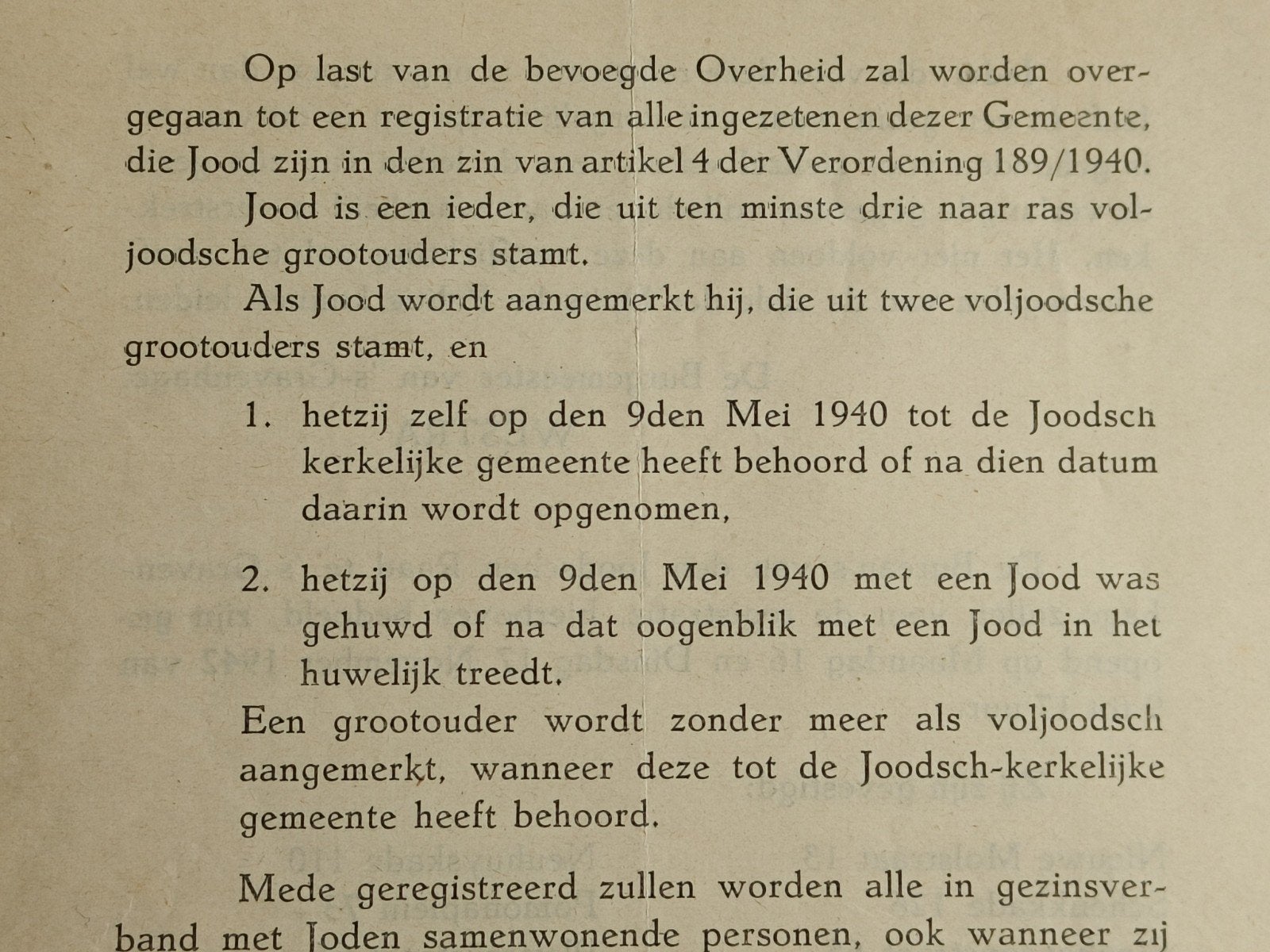 1942, JOODSE AFKOMST MELDEN, PAMFLET DEN HAAG., Ophalen of Verzenden, Nederland, Boek of Tijdschrift
