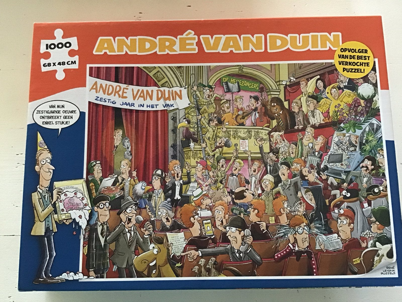 Puzzel Puzzle Andre van Duin 60 jaar in vak, Ophalen of Verzenden, 500 t/m 1500 stukjes, Zo goed als nieuw