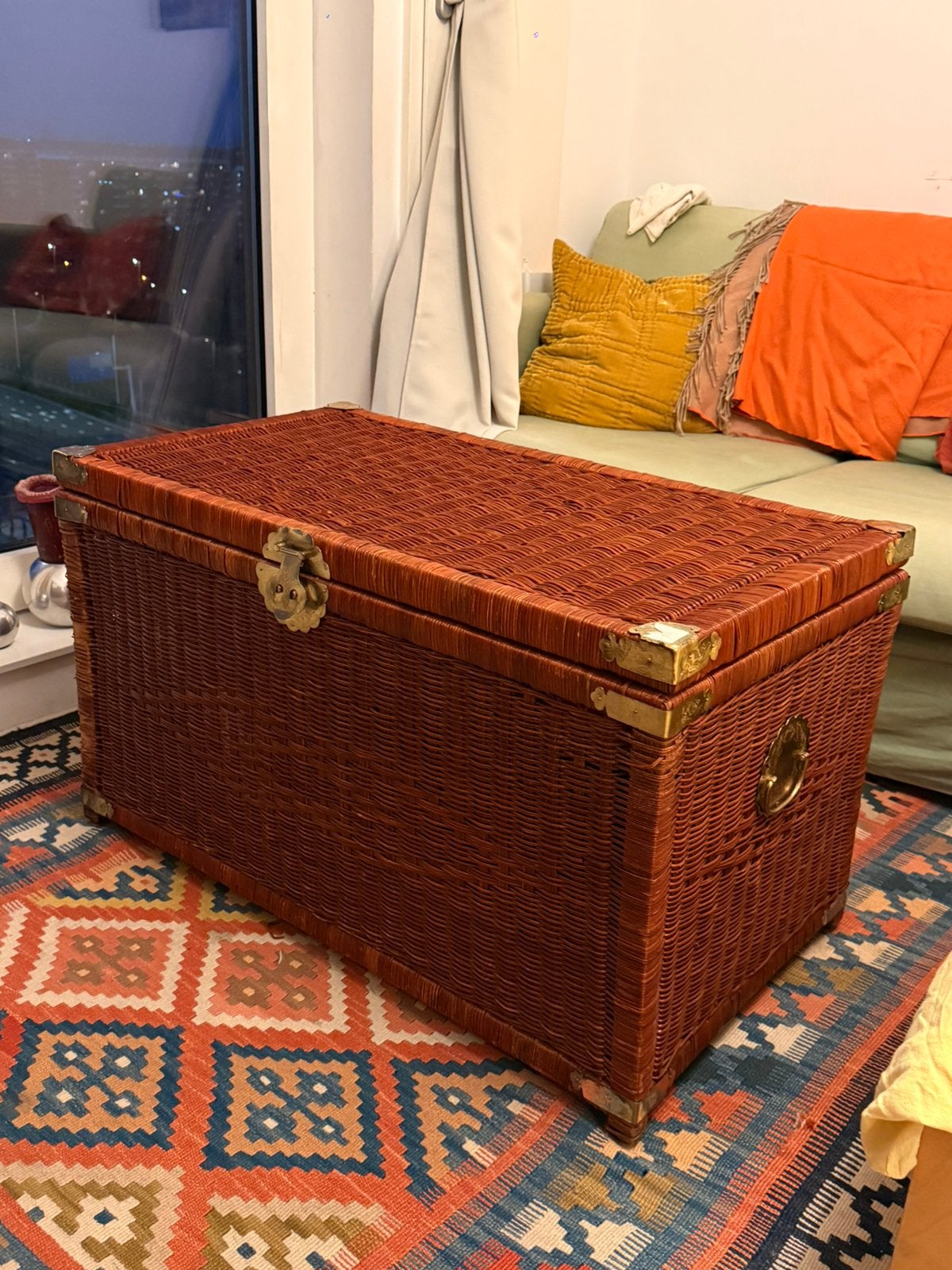 Rieten opbergmand, Huis en Inrichting, Ophalen, Zo goed als nieuw, 50 tot 100 cm, Minder dan 50 cm