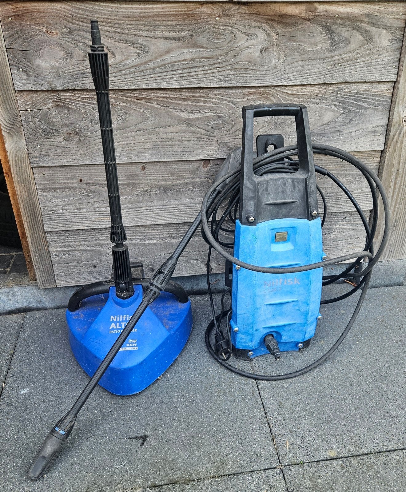 Nilfisk hogedrukreiniger met terrasreiniger, Tuin en Terras, Ophalen, Gebruikt, Elektrisch, Nilfisk