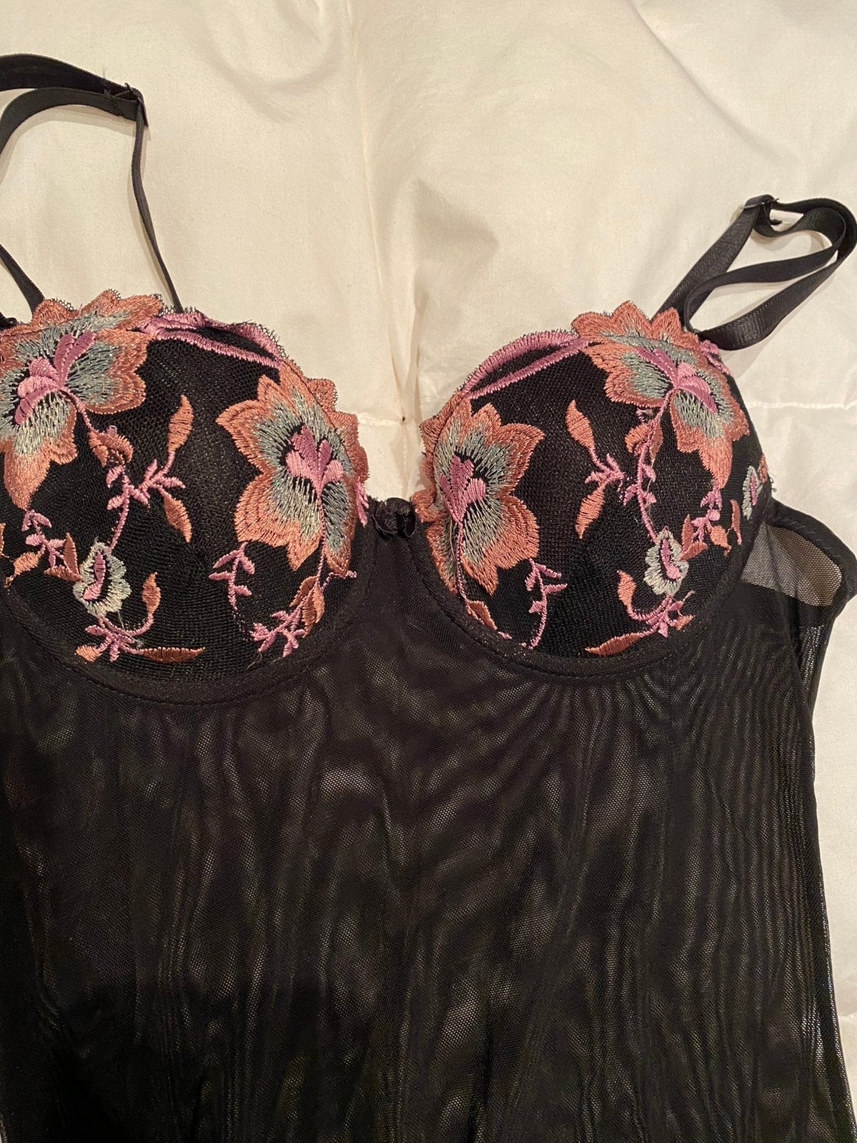 Sexy zwart  dourschijnend lingeriejurkje, Ophalen of Verzenden, Zwart, Body of Korset