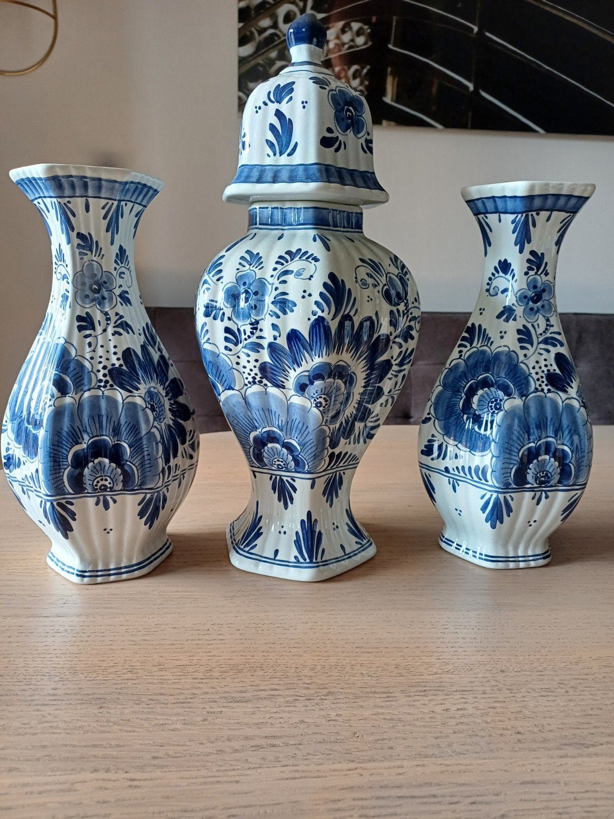 Delfts Blauw, kaststel, vazen - set van 3., Ophalen of Verzenden
