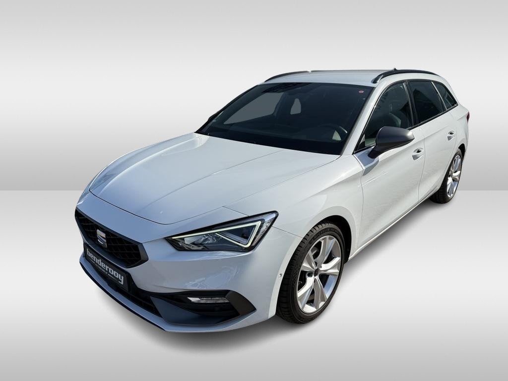 SEAT Leon Sportstourer 1.0 eTSI 110pk DSG FR | Leder, Auto's, Seat, Gebruikt, 1287 kg, Leon, Wit