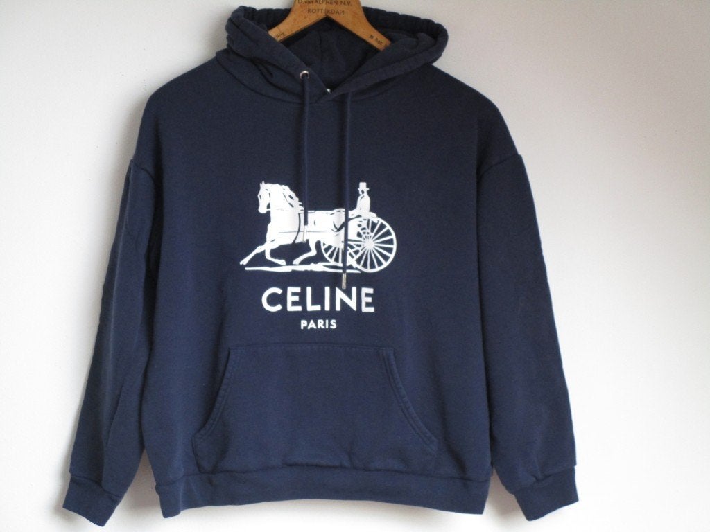 Nr.131: Mooie Celine trui maat M donkerblauwe hoody, Kleding | Heren, Truien en Vesten, Ophalen of Verzenden, Zo goed als nieuw