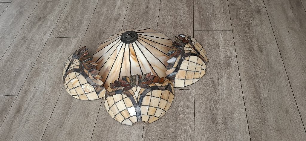 Foka Design Tiffany-stijl lampenset: hanglamp en wandlampen, Ophalen, E27 (groot), Zo goed als nieuw, Glas