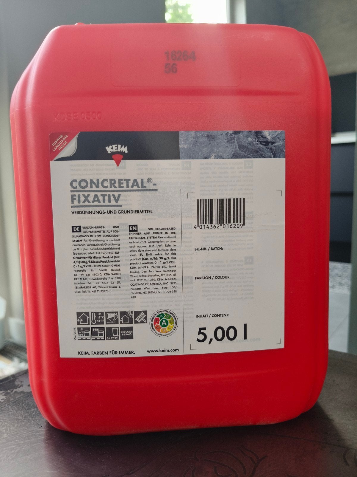 KEIM Concretal/Concreton Fixativ - 5 liter verdunningsmiddel, Ophalen