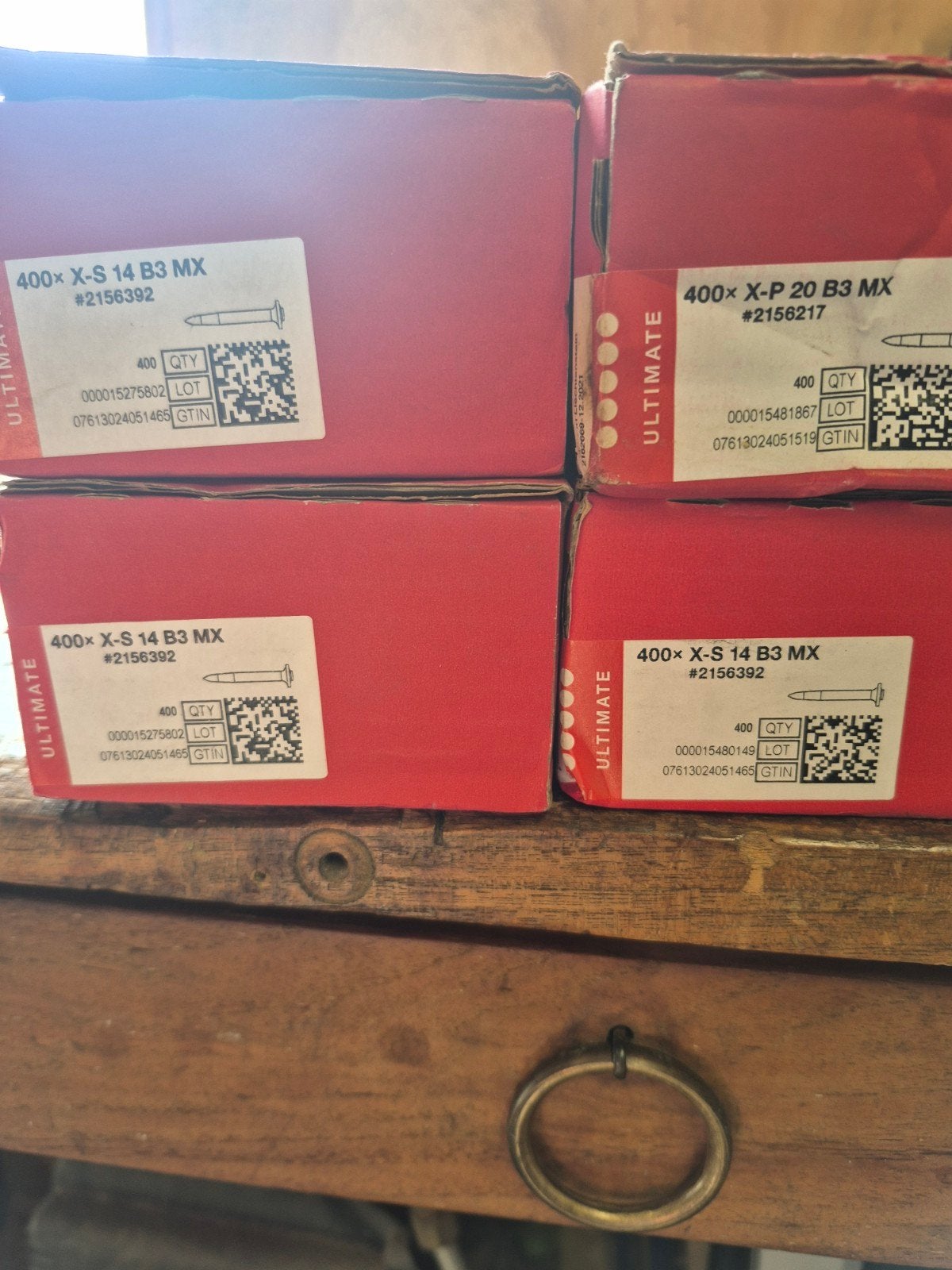 4x Doos Hilti Schietnagels X-S 14 B3 MX en X-P 20 B3 MX, Ophalen, Nieuw, Minder dan 50 mm, Spijkers