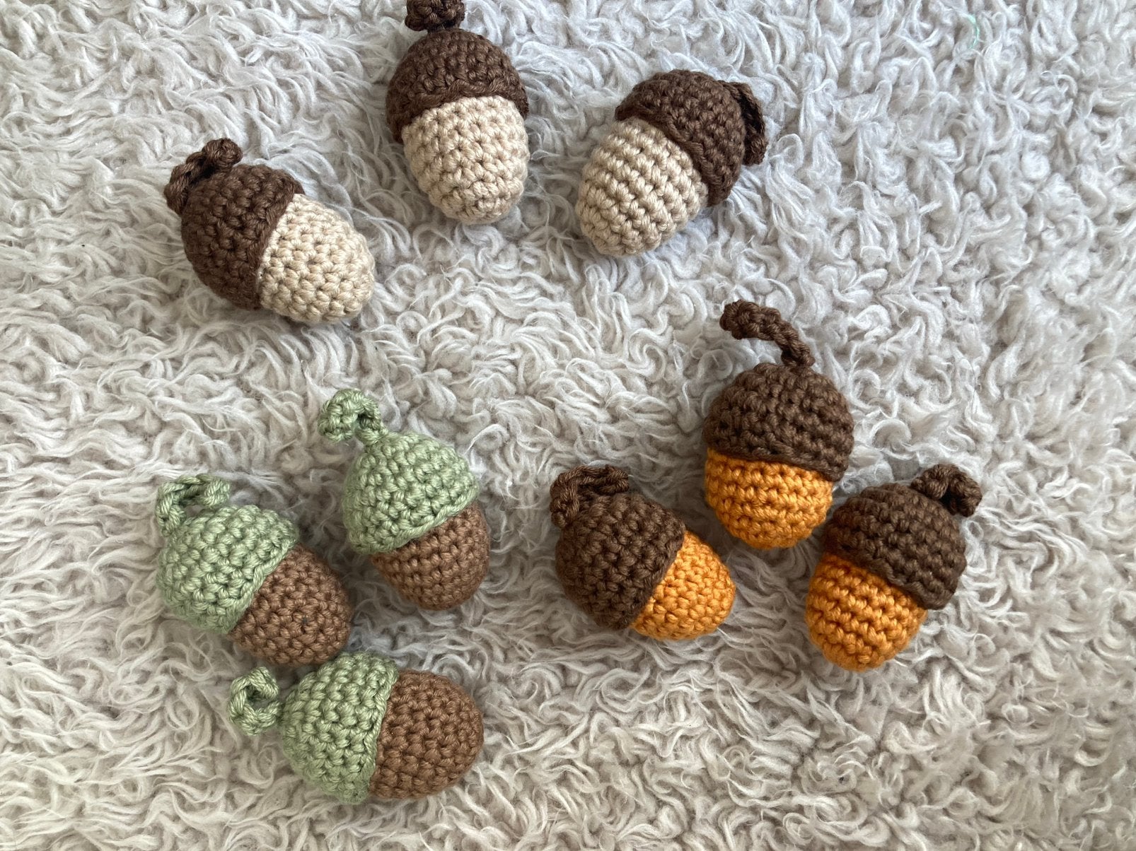 Gehaakte eikels per set van 3 school herfst deco, Ophalen, Nieuw, Haken, Overige typen