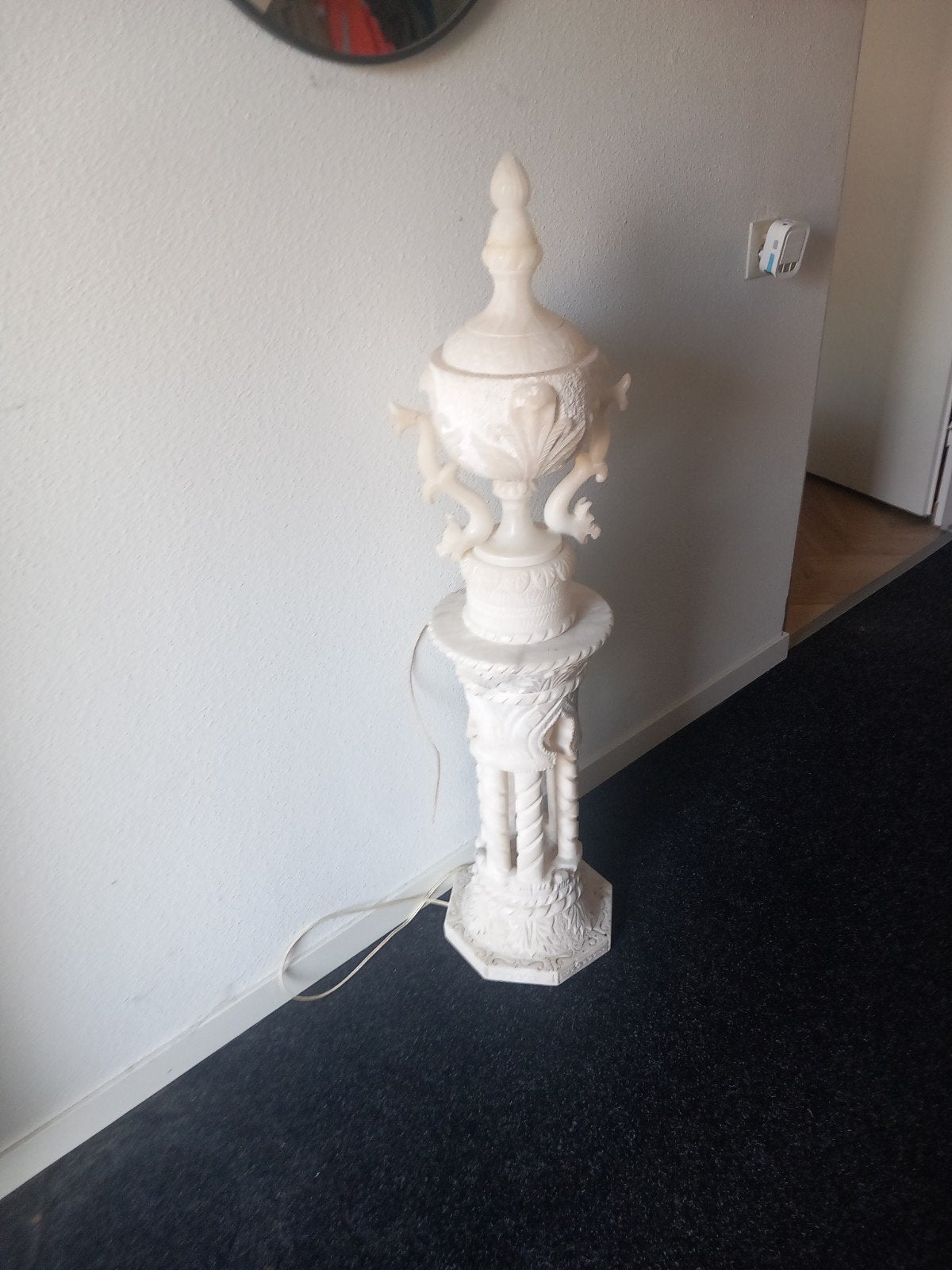 Antieke marmeren lamp met voetstuk, Antiek en Kunst, Ophalen
