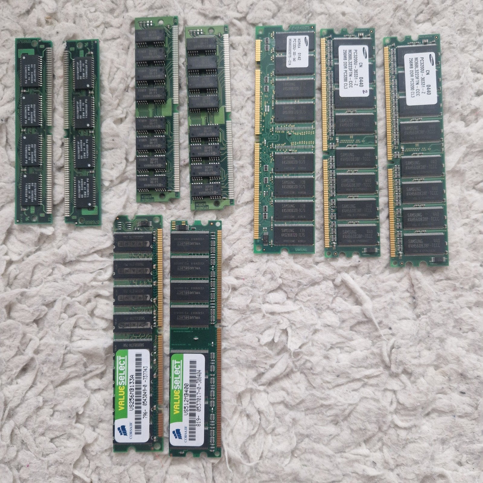 Diverse DDR en DDR2 RAM Geheugenmodules, PC3200U, Ophalen of Verzenden, DDR, Desktop
