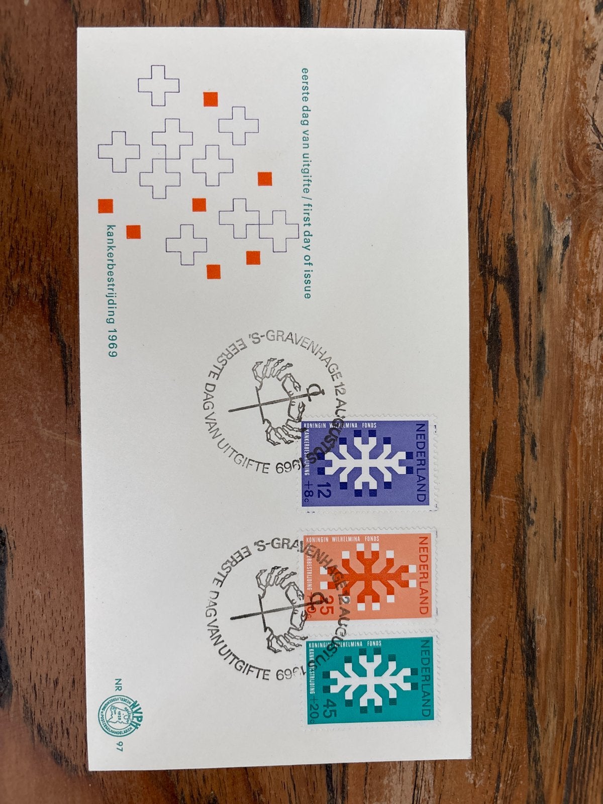 Eerste Dag Envelop Kankerbestrijding 1969, Ophalen of Verzenden, Onbeschreven, Nederland