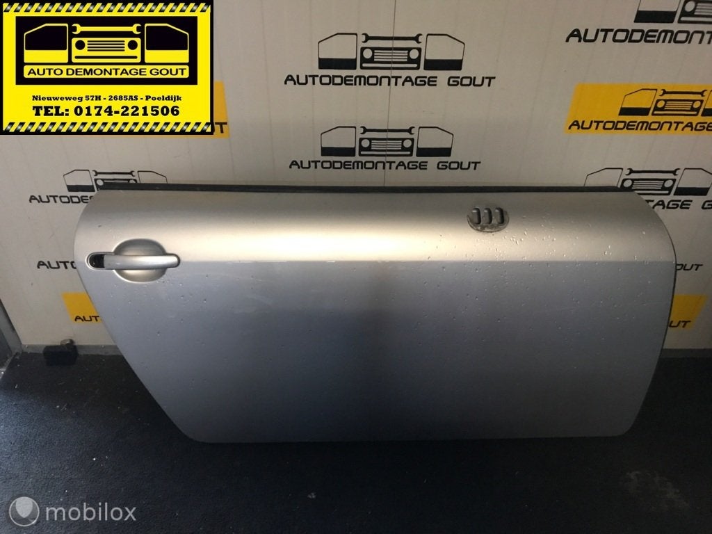 Audi TT 8N Cabrio ('98-'06)Portier Deur Rechts Zilver LY7W, Audi, Gebruikt, Deur, Voor