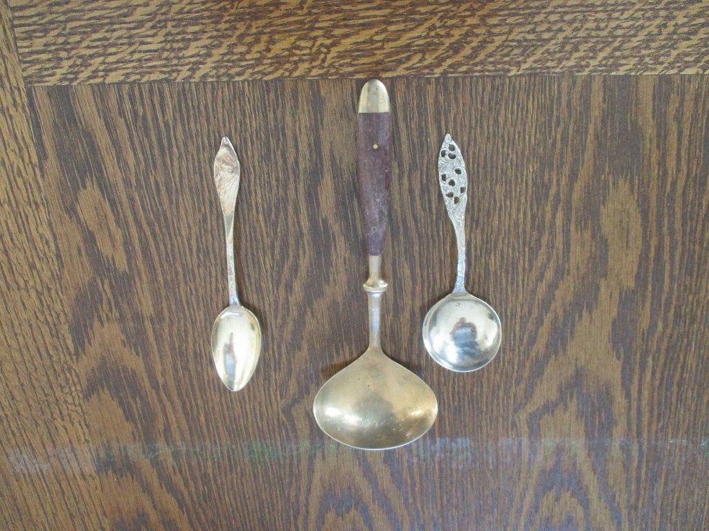 3 oude lepels van chroom groot divers, Ophalen of Verzenden