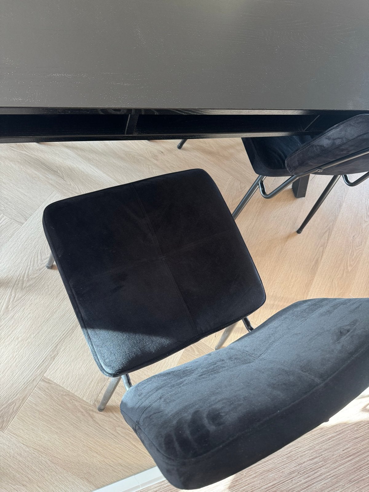 6 x Wood dining chairs - Gebruikt, Ophalen, Gebruikt, Overige kleuren, Stof