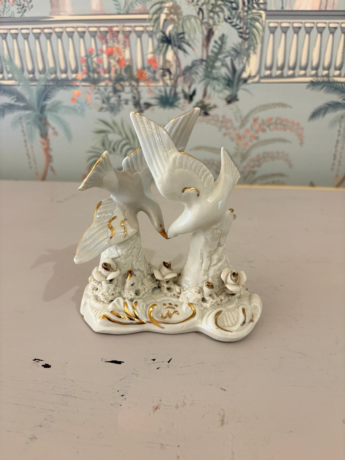 Vintage Capodimonte Porseleinen Beeldje - Tortelduiven, Ophalen of Verzenden