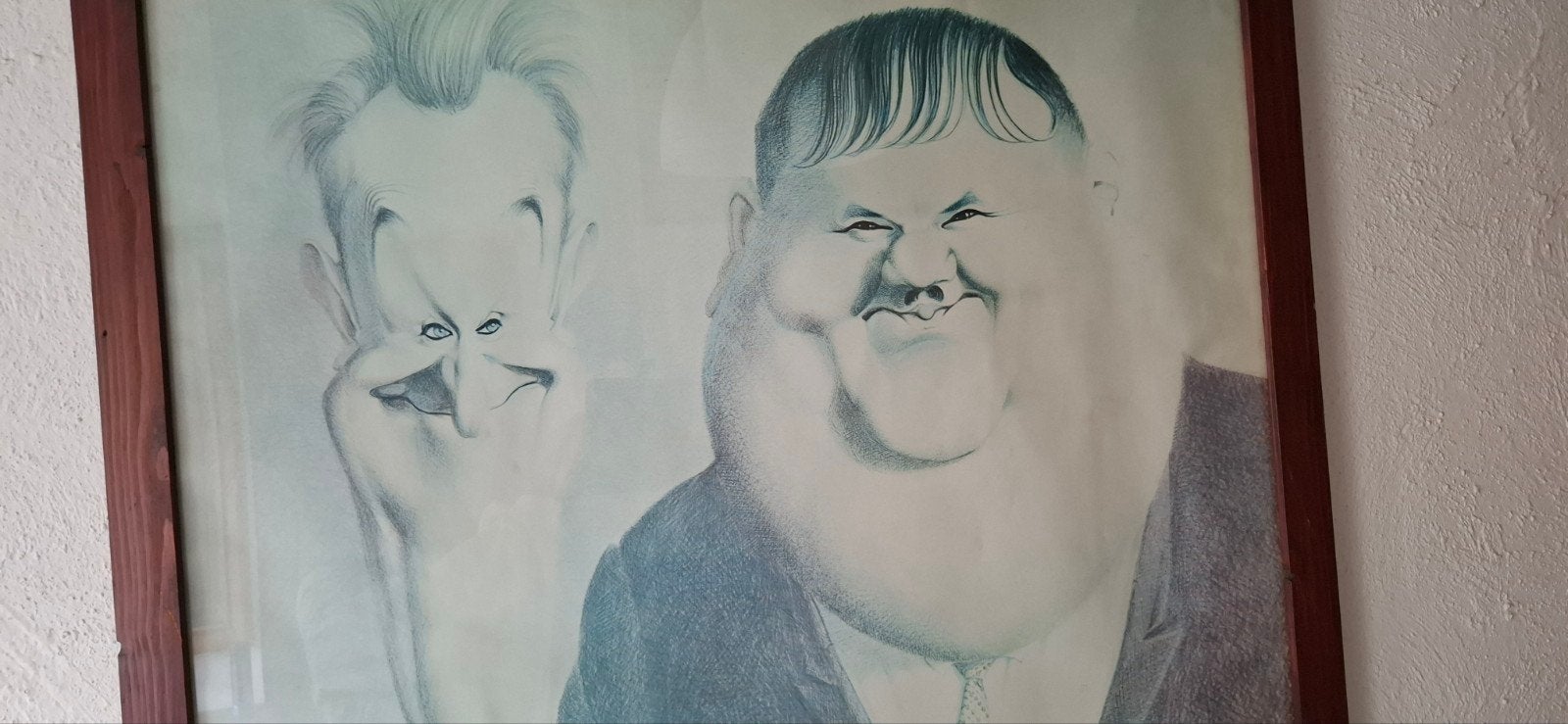Ingelijste karikatuur van Laurel en Hardy, Ophalen of Verzenden