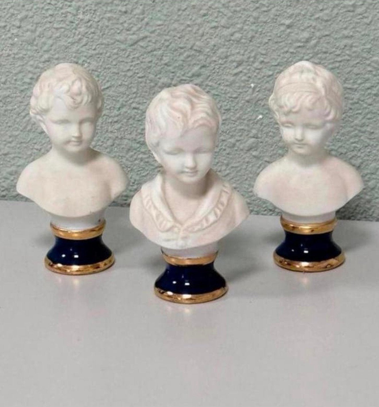 3X Capodimonte porseleinen buste beelden beeldjes porselein, Antiek en Kunst, Ophalen of Verzenden, Gemerkt, Buste, Minder dan 20 cm