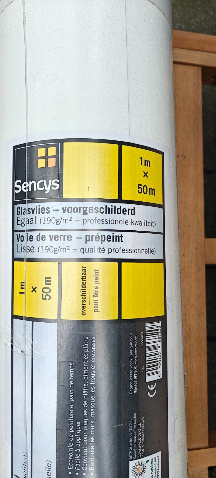 Glasvlies behang voorgeschilderd, Minder dan 4 cm, Overige materialen, Nieuw, Ophalen of Verzenden