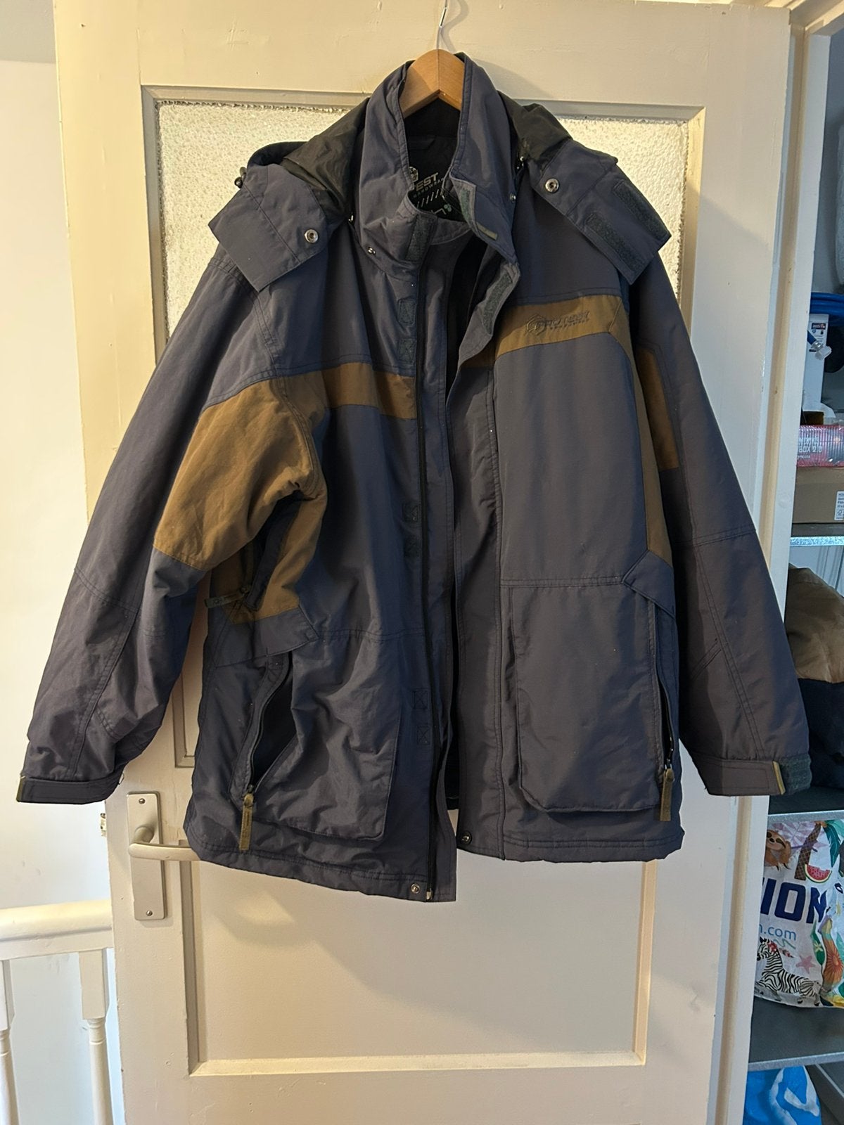 Ski jas en ski broek, Ophalen of Verzenden, Gedragen, Maat 56/58 (XL), Beige