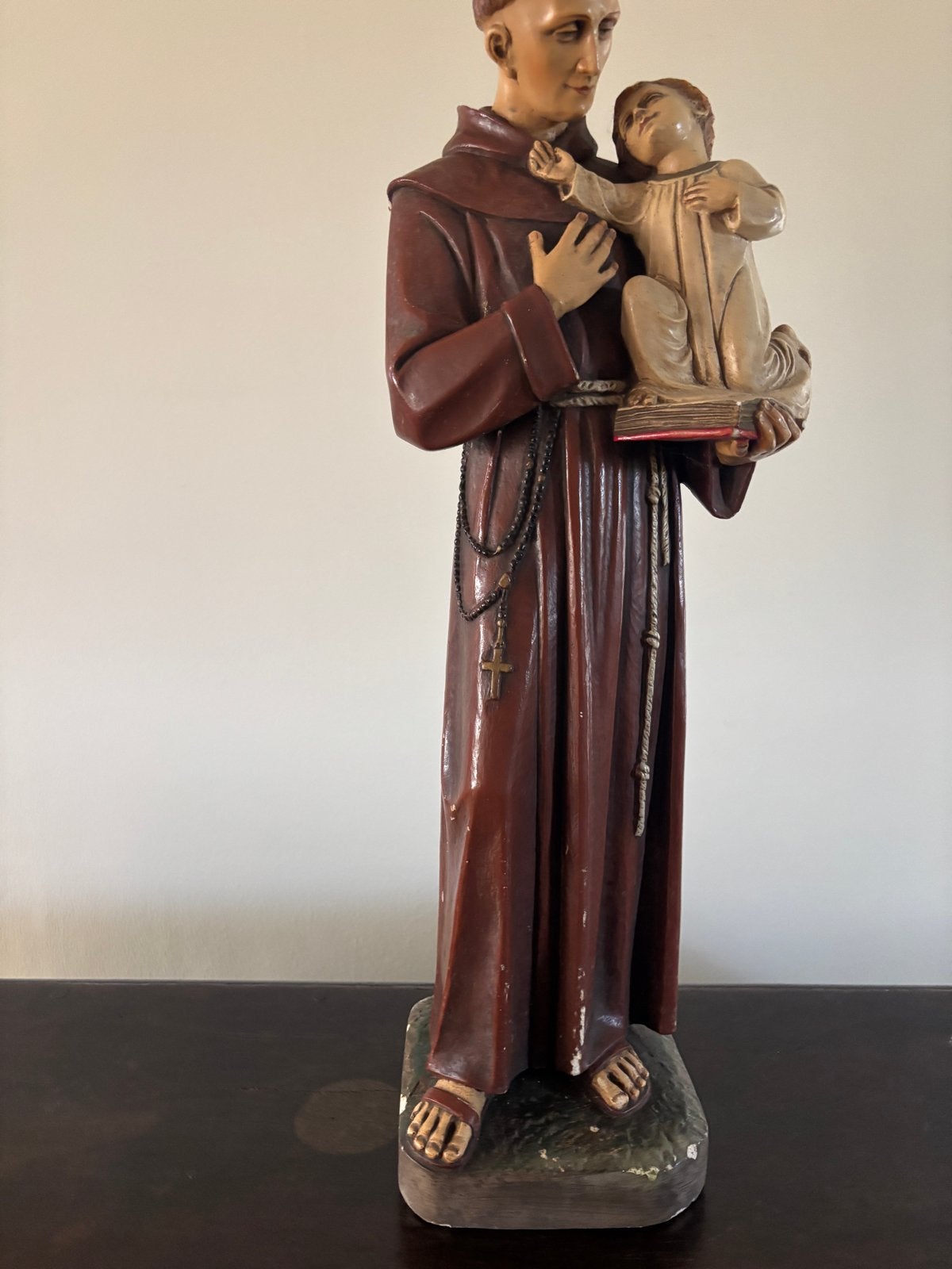 Antiek beeld van Sint Antonius met kindje Jezus, Antiek en Kunst, Ophalen