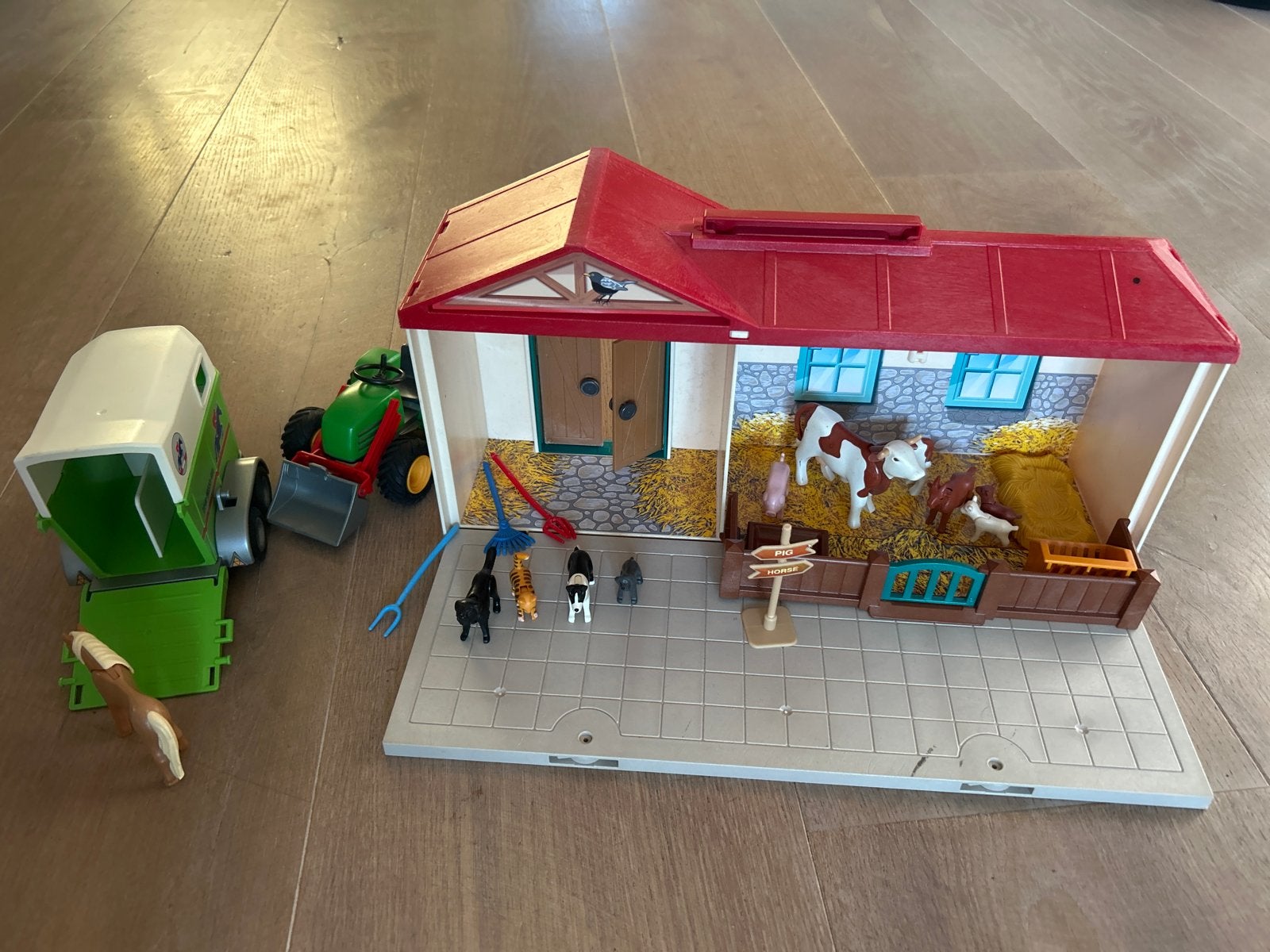 Playmobil Boerderij met dieren, tractor en paardentrailer, Ophalen, Gebruikt, Jongen of Meisje