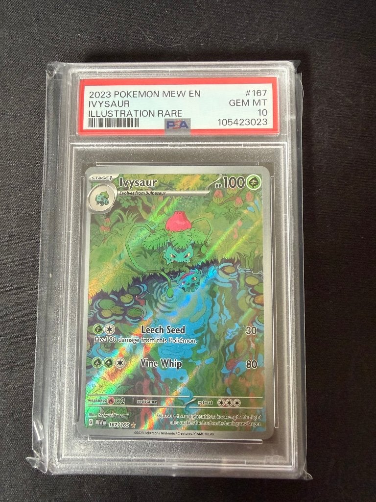 151 Ivysaur 165/165 MEW PSA 10, Ophalen of Verzenden, Nieuw, Losse kaart, Foil