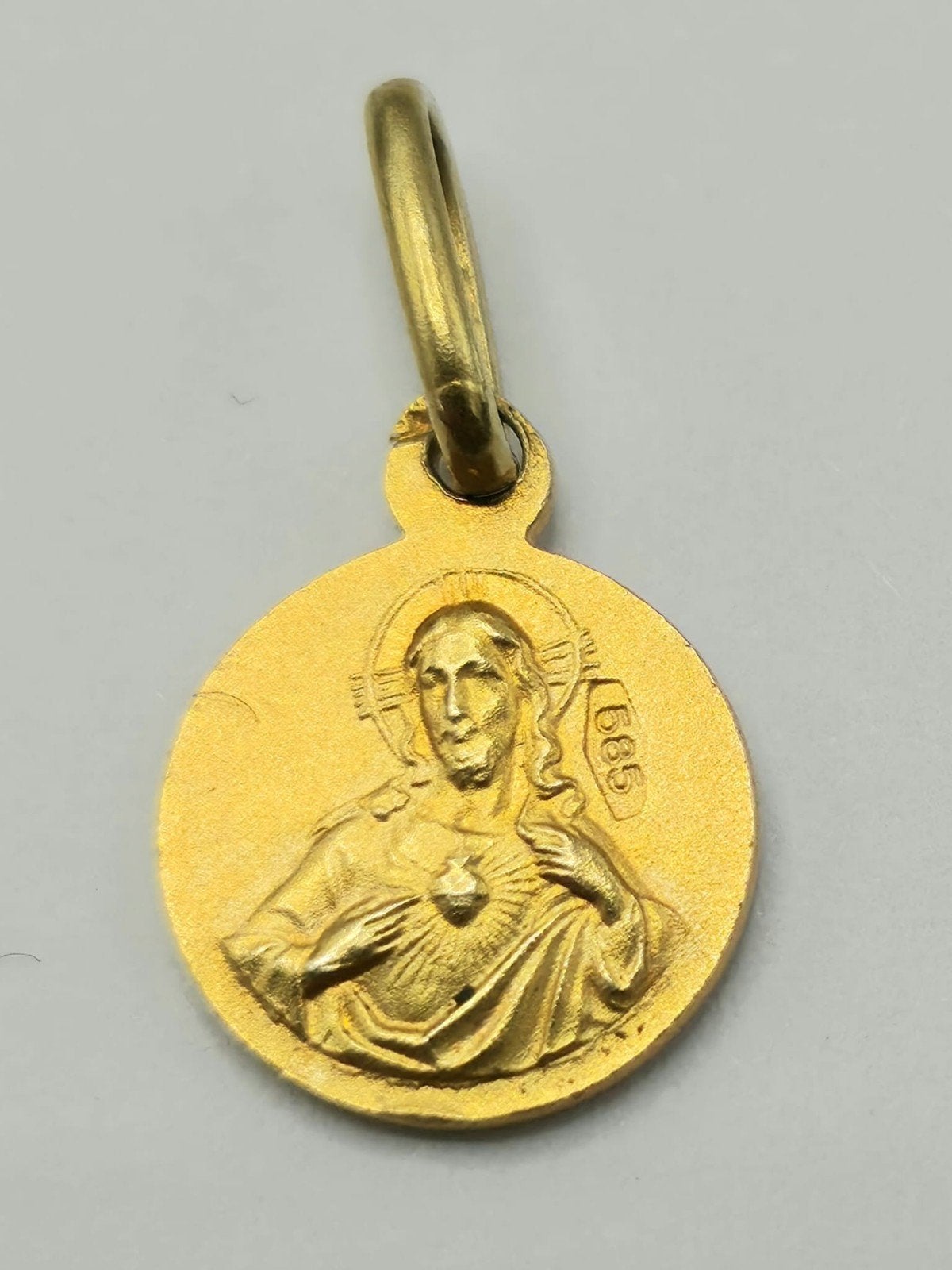 14 K Gouden Hanger
Heilige Madonna met kind / Christus, Verzenden, ., Zo goed als nieuw, .