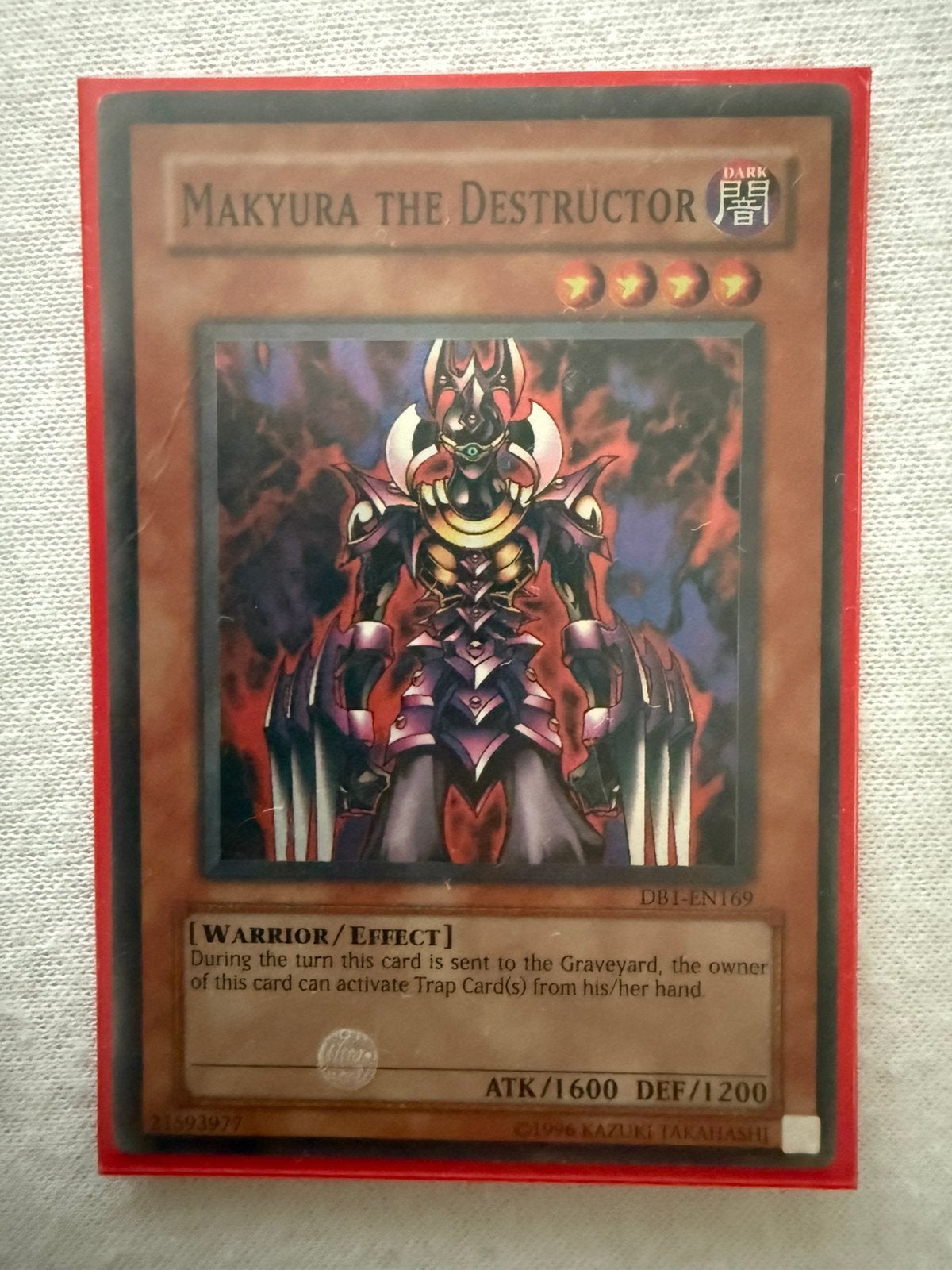 Makyura the Destructor yugioh Super Rare, Verzenden, Zo goed als nieuw, Losse kaart, Foil