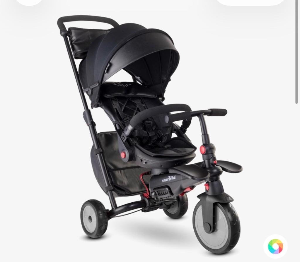 Smart Trike STR7 opvouwbare 8-in-1 driewieler/buggy – zwart, Ophalen of Verzenden, Zo goed als nieuw, Smart Trike, Verstelbare zitting