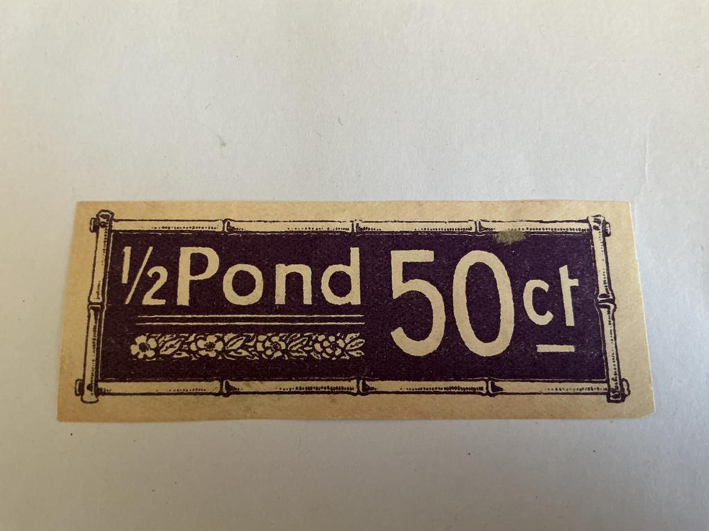O140 etiket 1/2 pond 50 ct, Ophalen of Verzenden, Zo goed als nieuw
