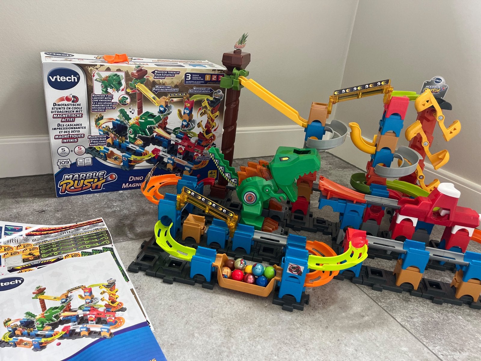 VTech Marble Rush Dino Magnetic Knikkerbaan - Zo goed als ni, Ophalen of Verzenden, Zo goed als nieuw, Overige merken