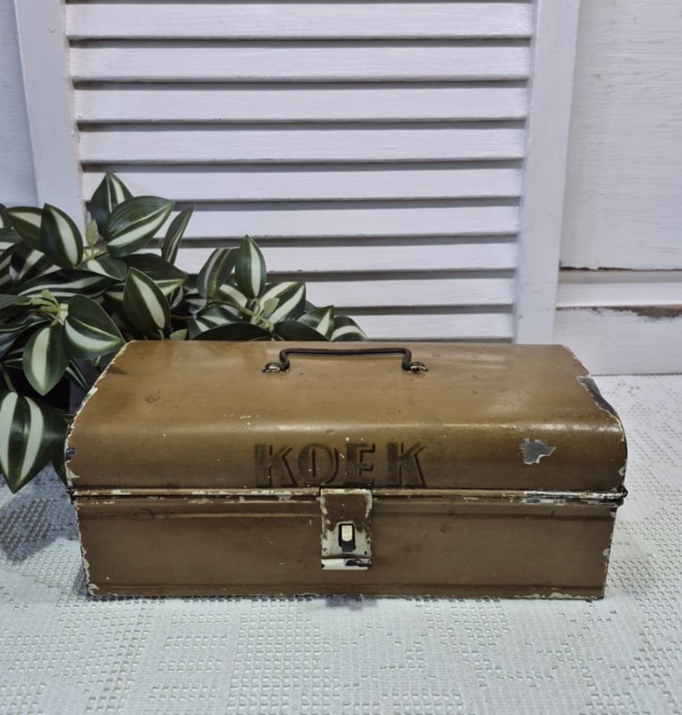Oude koek trommel, koekblik, Antiek en Kunst, Curiosa en Brocante, Ophalen of Verzenden