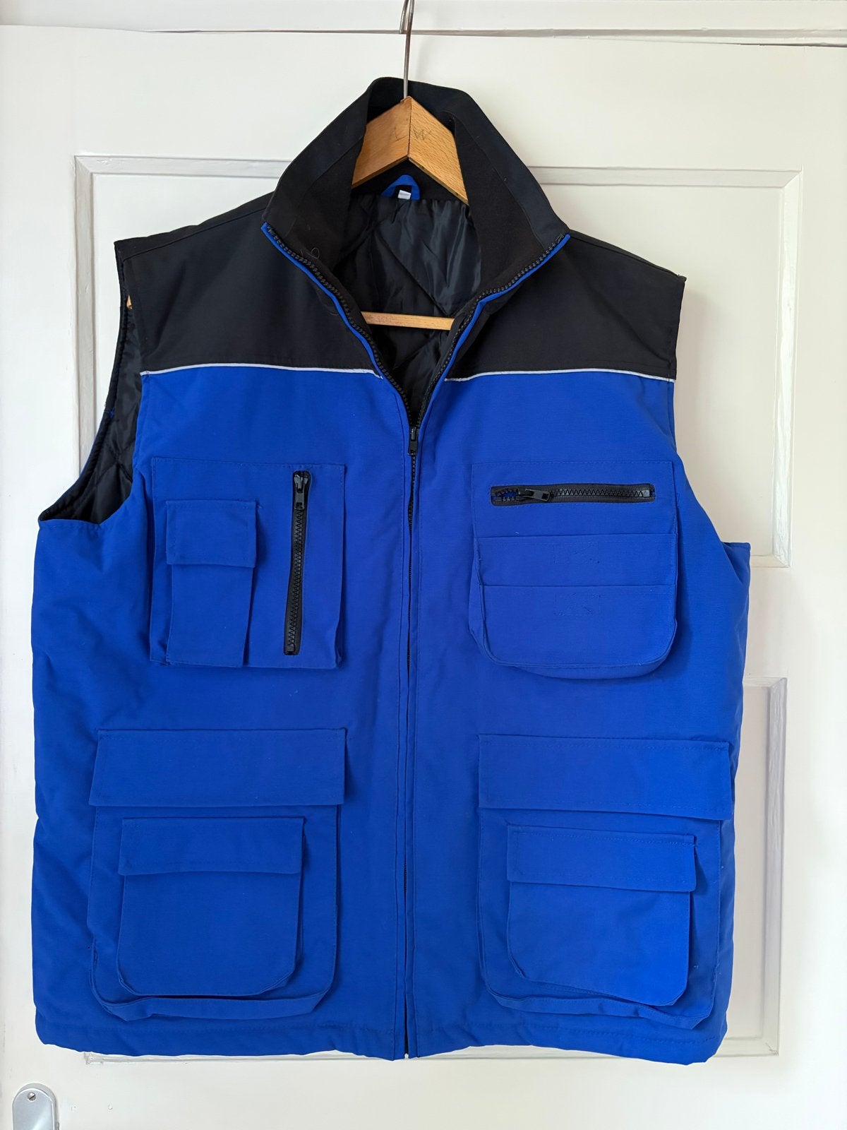 Blauw/Zwart Werkvest Maat L met Veel Zakken, Verzenden, Nieuw, Maat 52/54 (L), Blauw