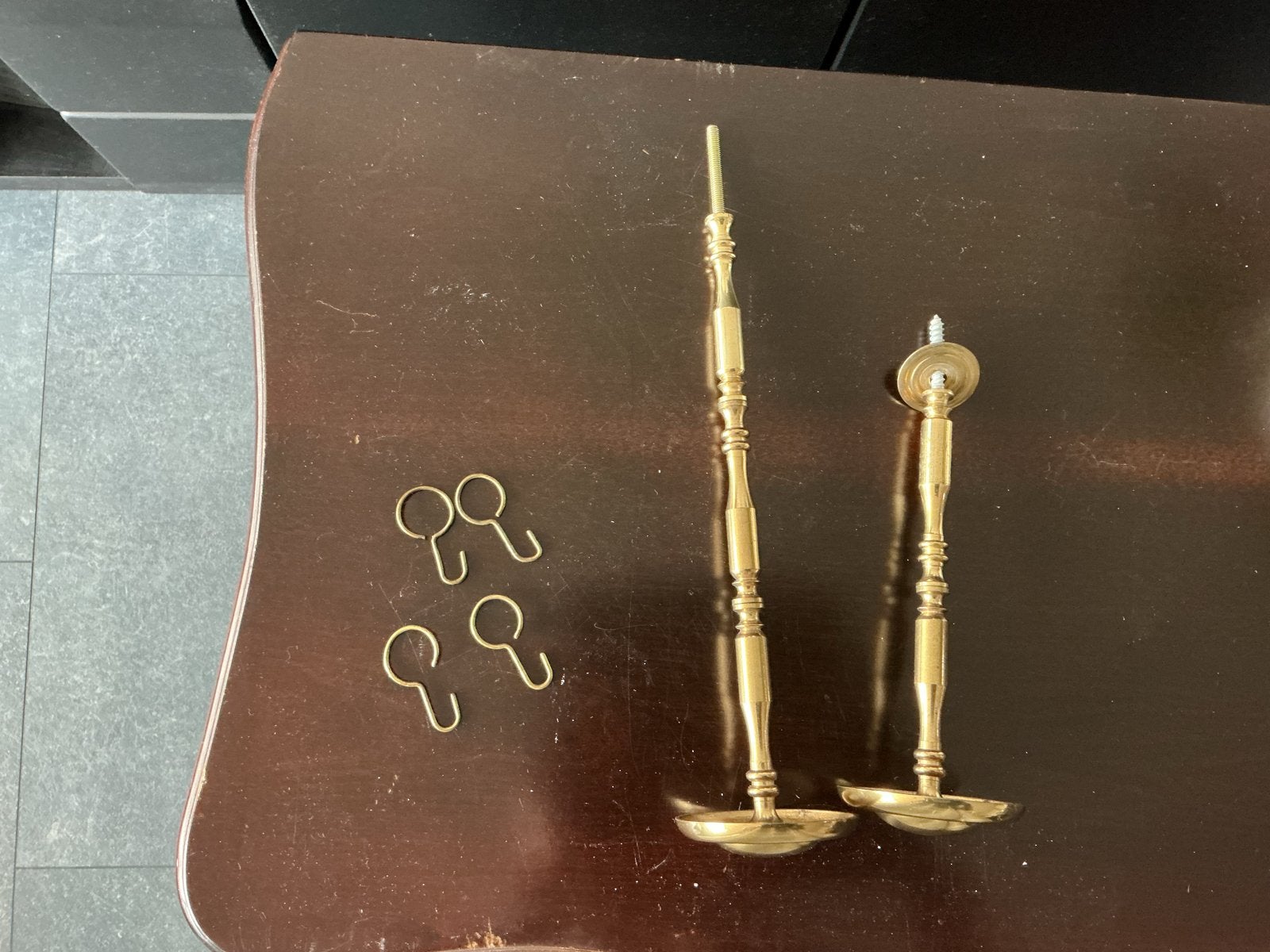 Elegante messing gordijnembrasses met haken, Ophalen, Gebruikt, Klassiek, Goud