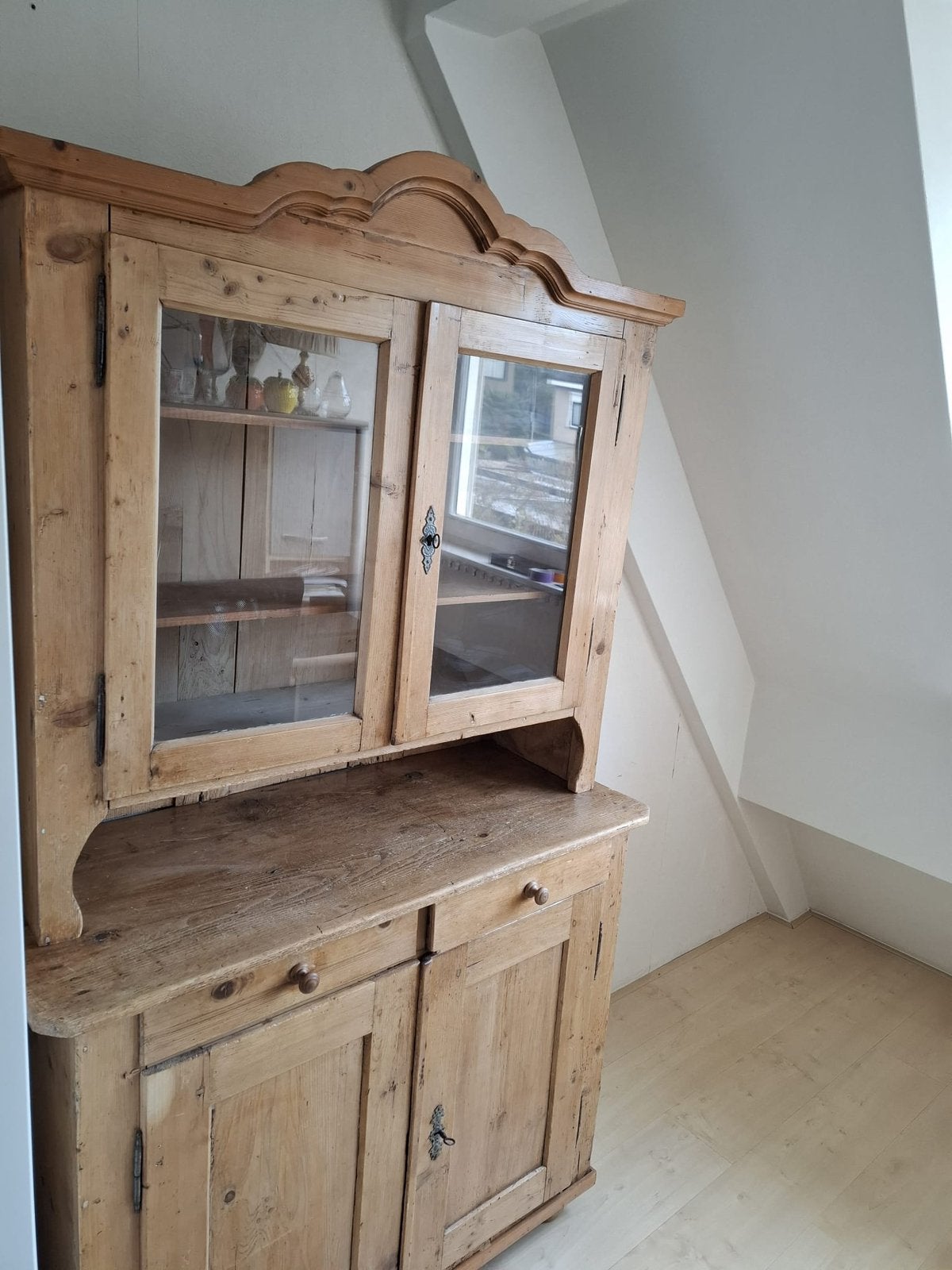 Antiek grenen kast, Huis en Inrichting, Ophalen, Gebruikt, 100 tot 150 cm, 150 tot 200 cm