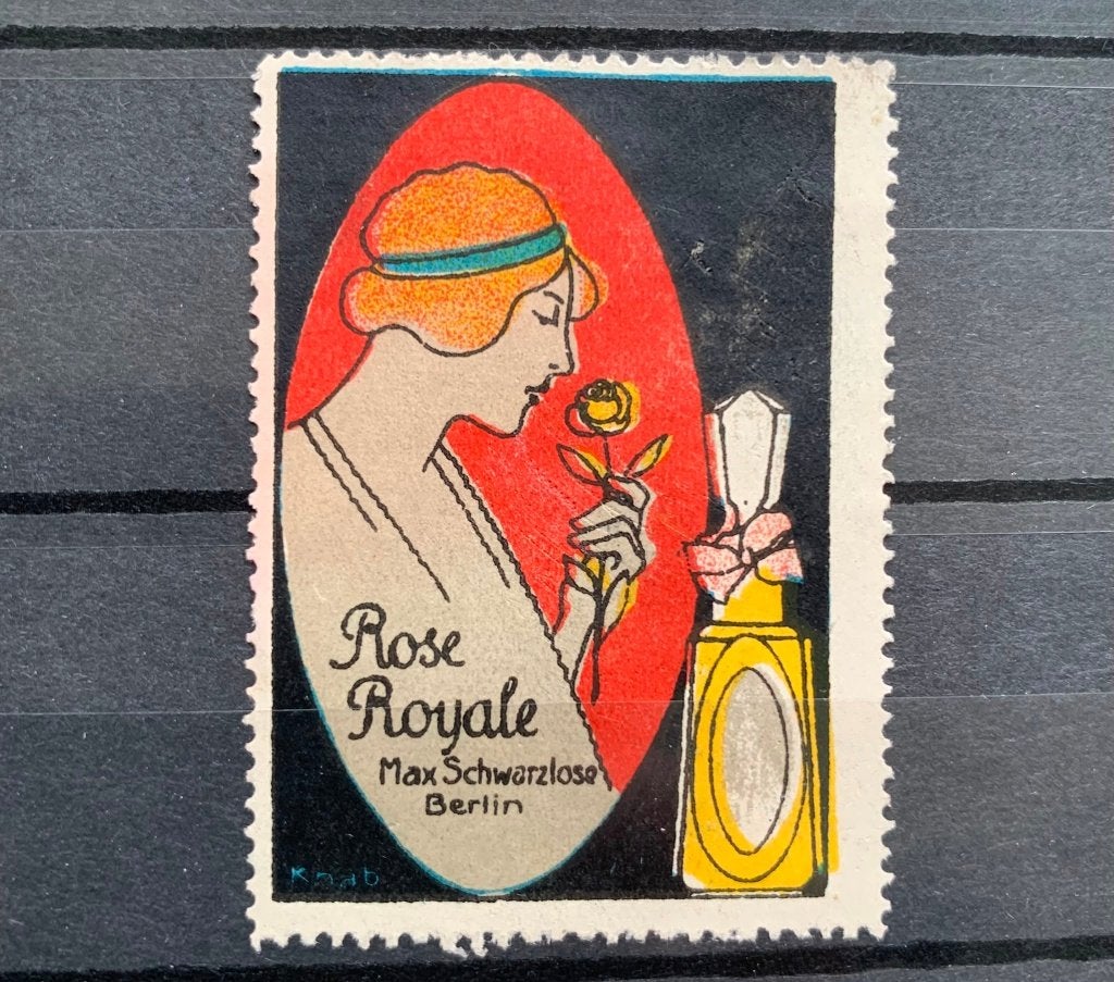 Sluitzegel Duitsland Berlin parfum rose royale M Schwarzlose, Verzenden, Overige periodes, Gestempeld