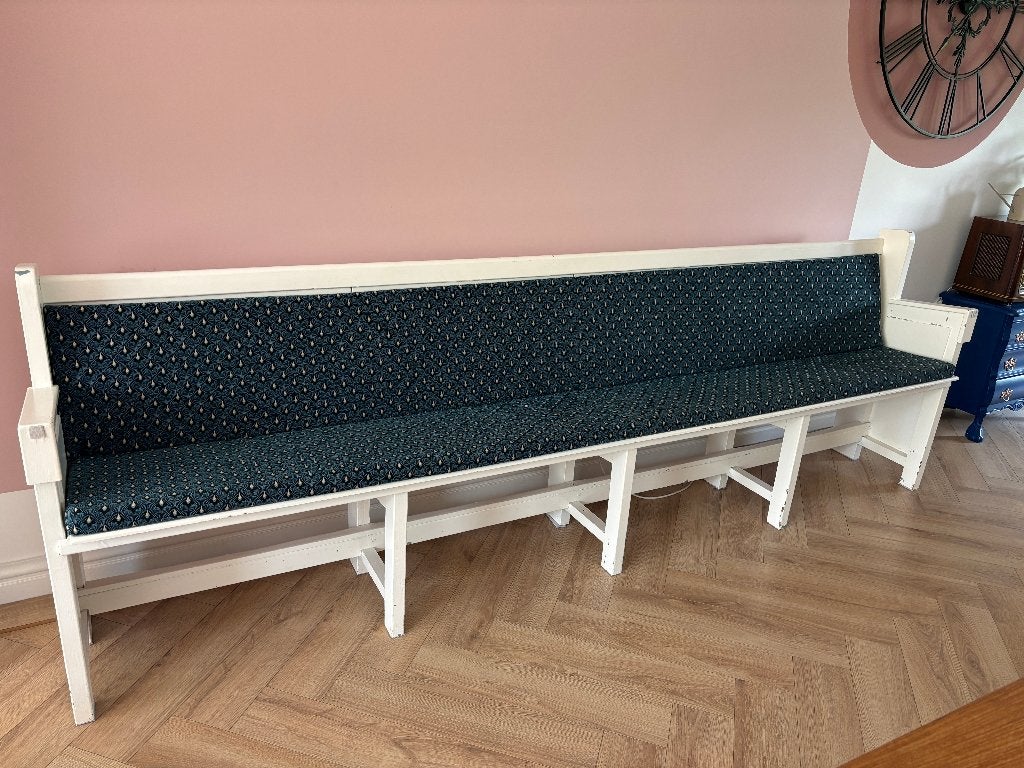 Houten kerkbank / eettafelbank – 287 cm, Huis en Inrichting, Ophalen, Gebruikt, 200 cm of meer, 50 tot 100 cm