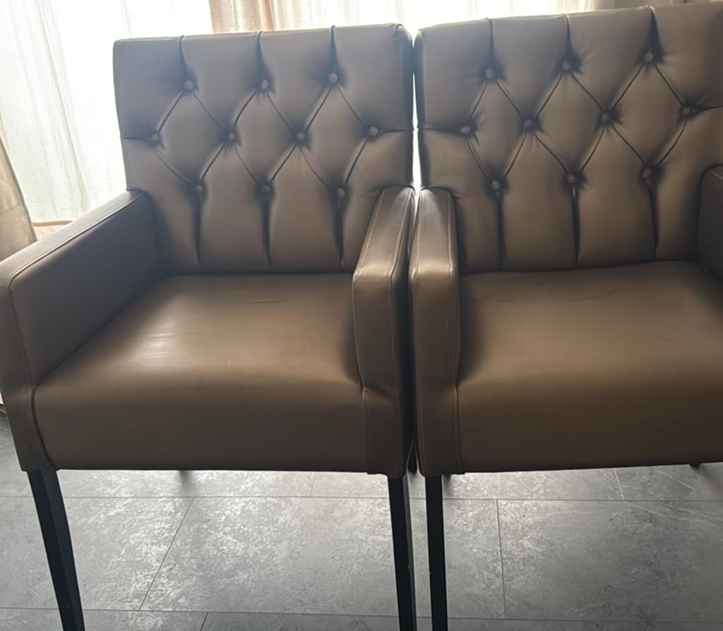 65 bank en 2 bijpassende stoelen, Ophalen, Gebruikt, 75 tot 100 cm
