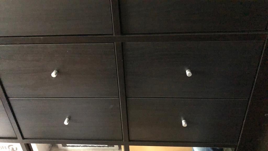 Ikea Kallax inzet met ladeblok zwart/bruin, Ophalen, Minder dan 50 cm, 1 of 2 laden, Zo goed als nieuw