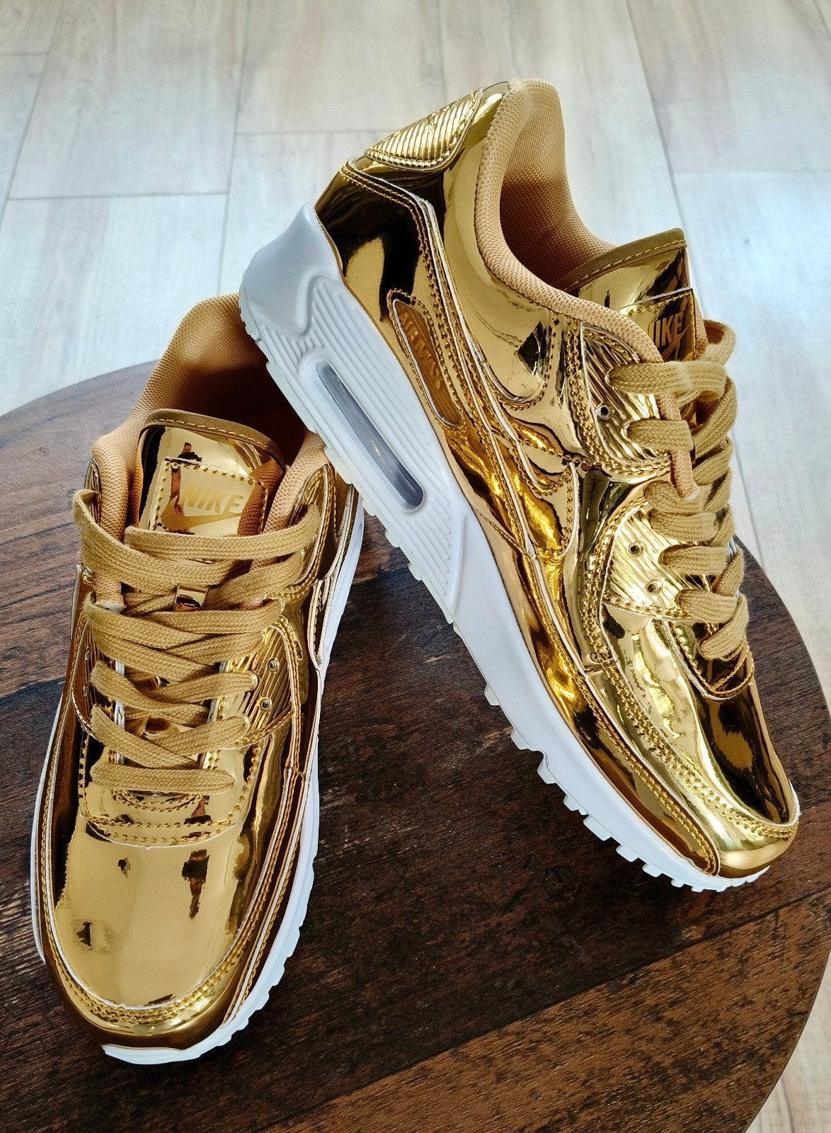 Nike Air Max 90 Metallic Gold - Maat 44, Overige kleuren, Nike, Ophalen of Verzenden, Sneakers of Gympen