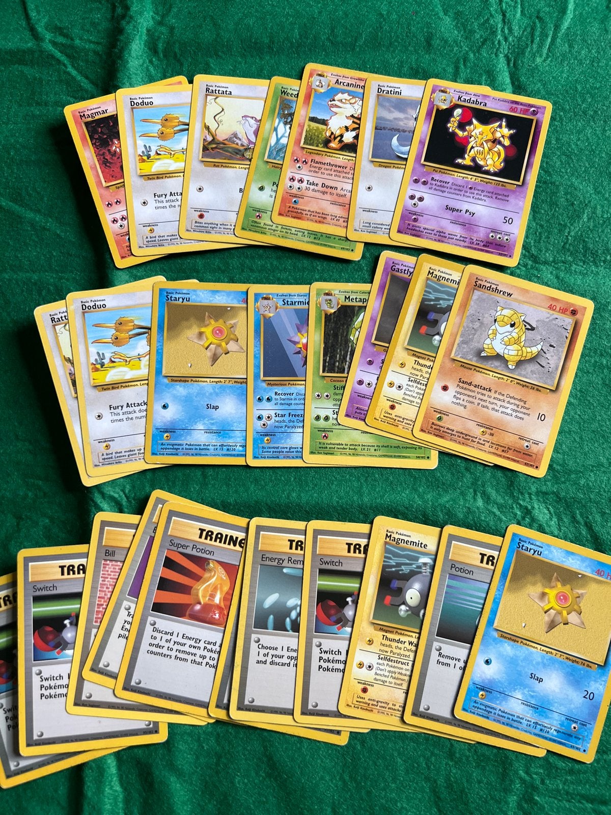 Verschillende Base Set Pokémon kaarten, Ophalen of Verzenden, Gebruikt, Meerdere kaarten