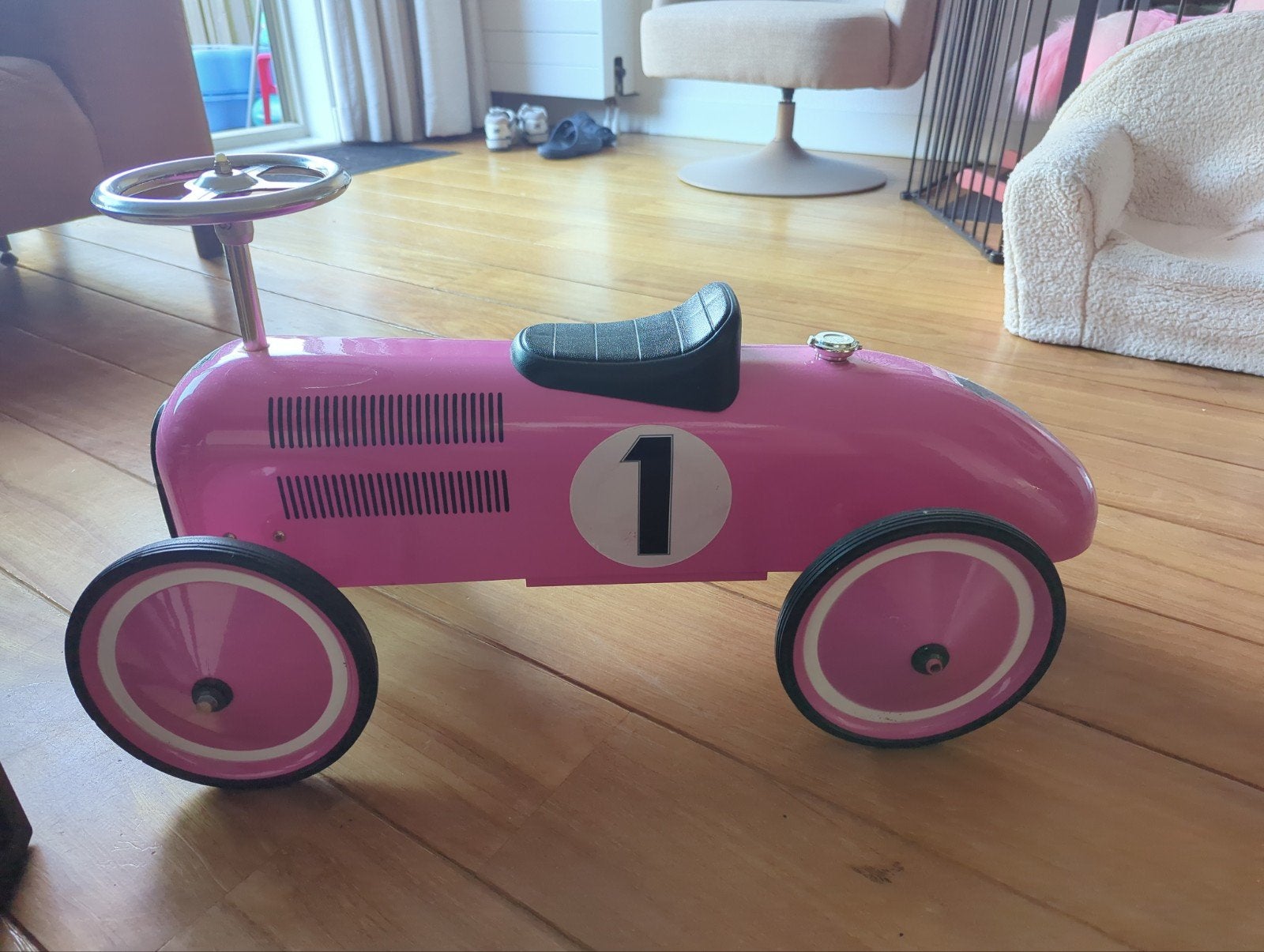 Roze Retro Roller Loopauto - Zo goed als nieuw, Kinderen en Baby's, Speelgoed | Buiten | Voertuigen en Loopfietsen, Ophalen of Verzenden