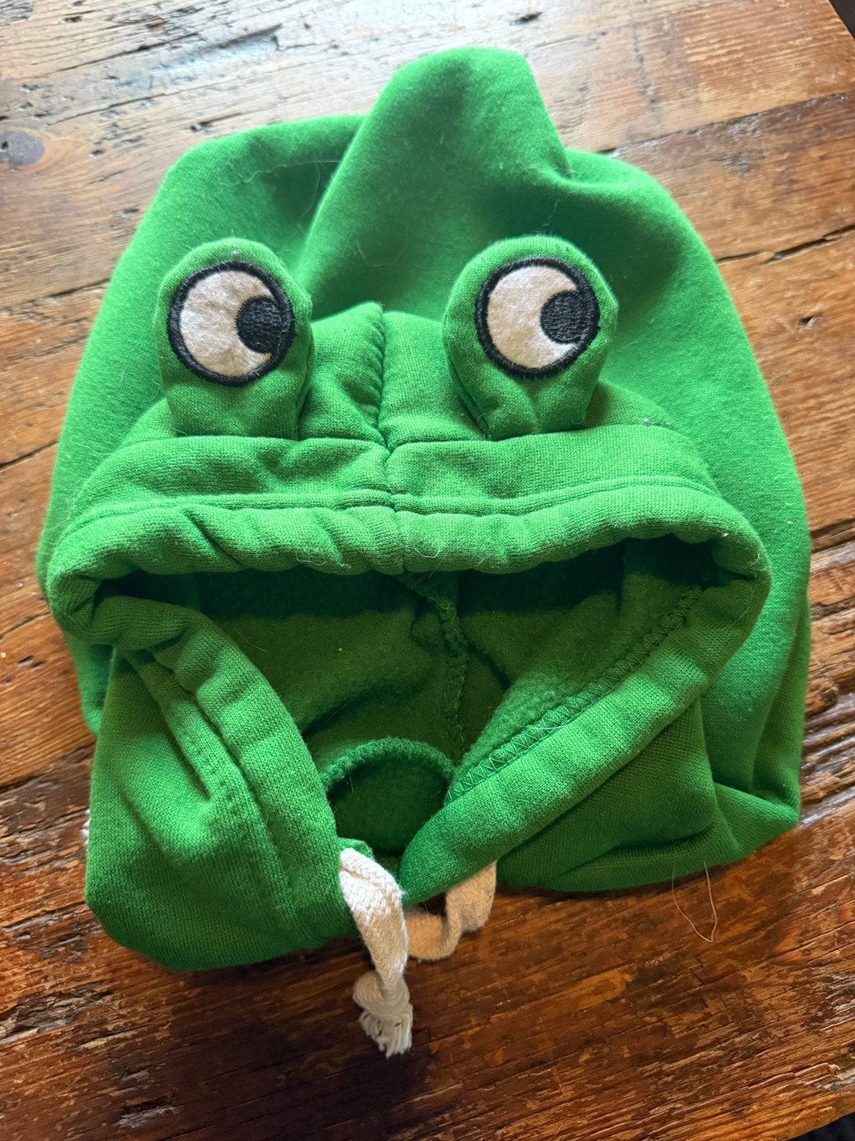 Leuke groene kikker hondenhoodie  – ca. 50 cm, Dieren en Toebehoren, Overige merken, Ophalen of Verzenden, Zo goed als nieuw, Hondenshirt